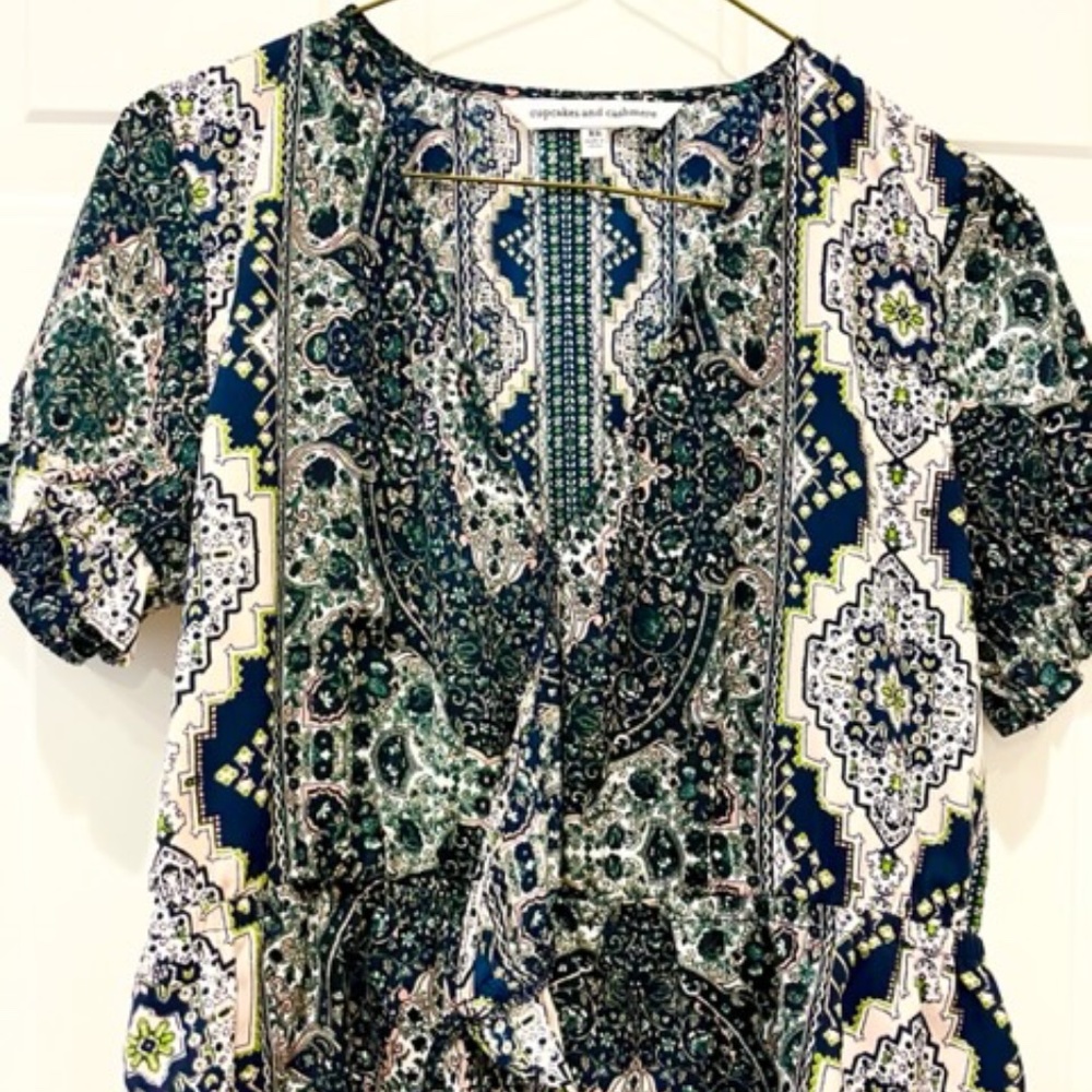 Cupcakes & Cashmere Wrap Blouse, XS